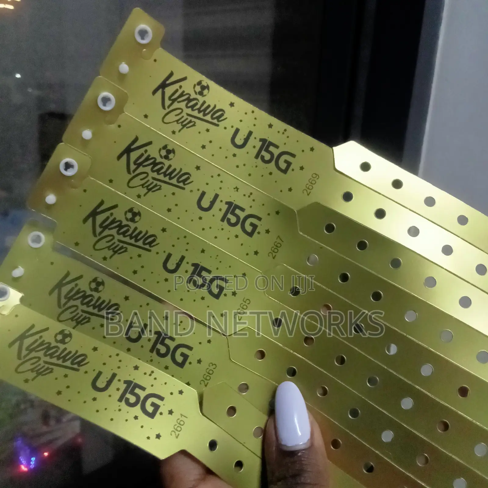 Plastic, Vinyl Glitter One Time Use Event Wristbands
