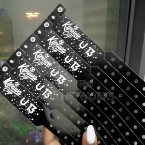 Plastic, Vinyl Glitter One Time Use Event Wristbands