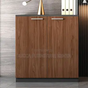 Office Cabinet: 2-Door Lockable Wooden Credenza Cabinet