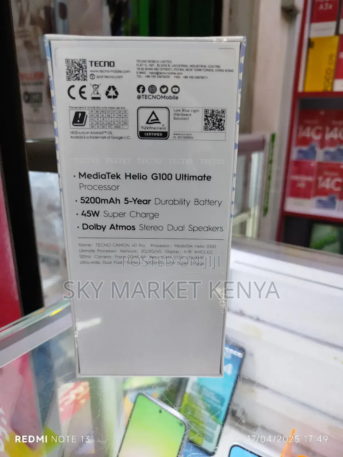 New Tecno Camon 40 Pro 256 GB Black