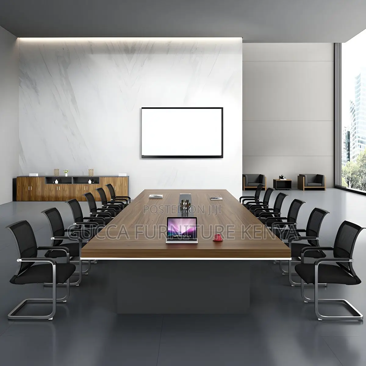 Boardroom Table:3-Meter Wooden Fixed Meeting Office Table