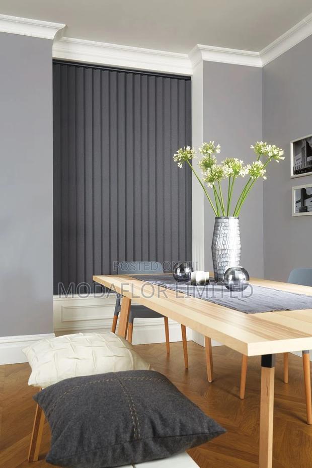 Soft Beige Fabric Vertical Blinds. - main view