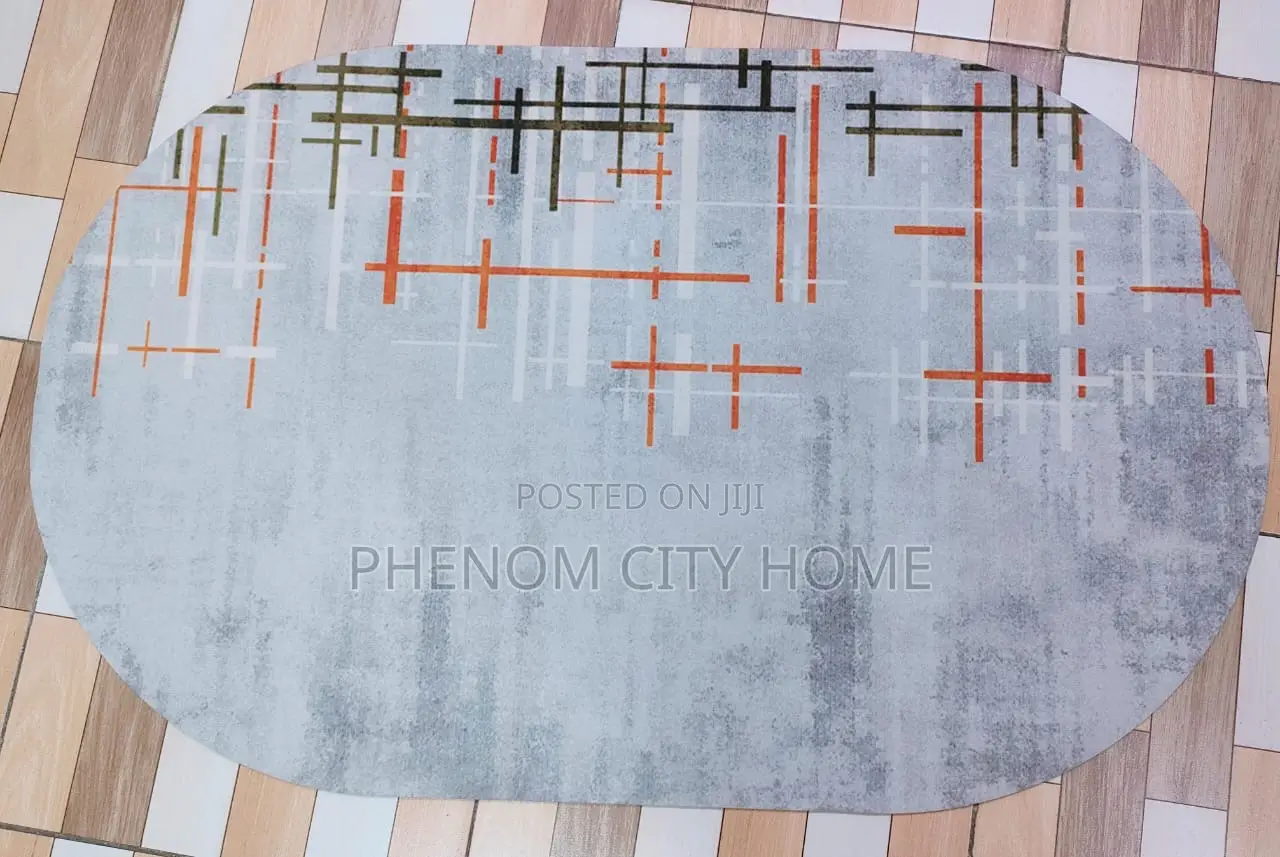 Grey Oval Bathroom Mat Available