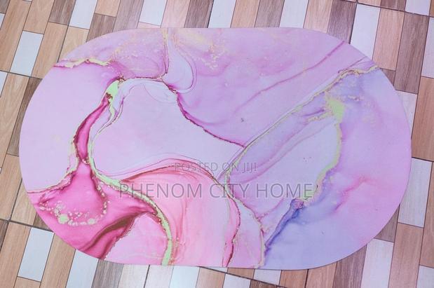 Pink Oval Marble Bathroom Mats Antislip - thumbnail 2