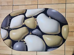 Oval Bathroom Mats Available in Stone Marble Design