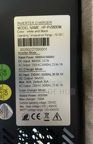 Yachu Solar Hybrid Inverter 48v 5.5 Kva