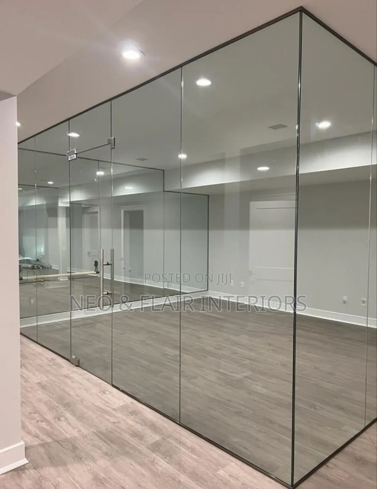 Clear Frameless Glass Office Partitions