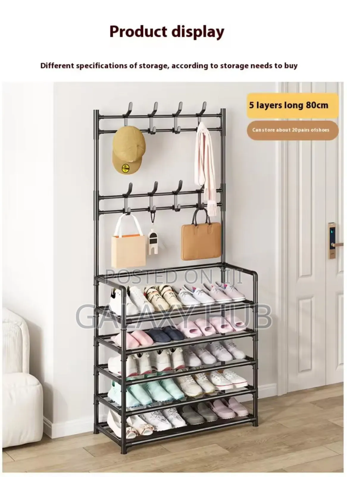 High Strong Metallic 5 Layer Shoe Rack
