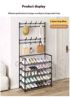High Strong Metallic 5 Layer Shoe Rack