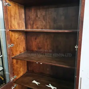 Office Cabinet: 2-Door Secureview Mahogany Storage Unit