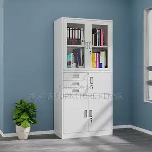 Cabinets:White Steel 2-Wide Supplies Cabinet With Safe