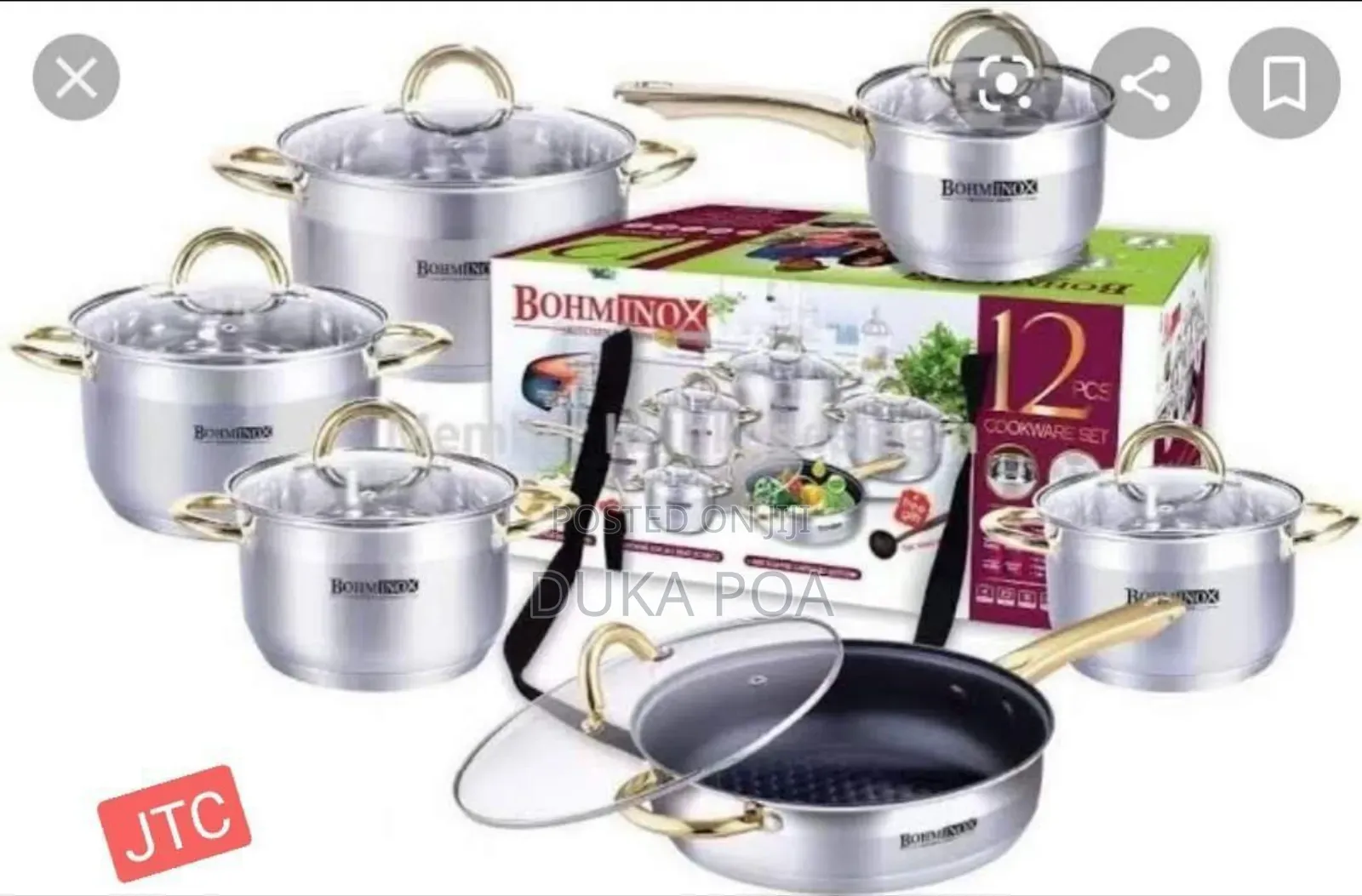 Bohminox Cookware Stainless Bominox Sufuria