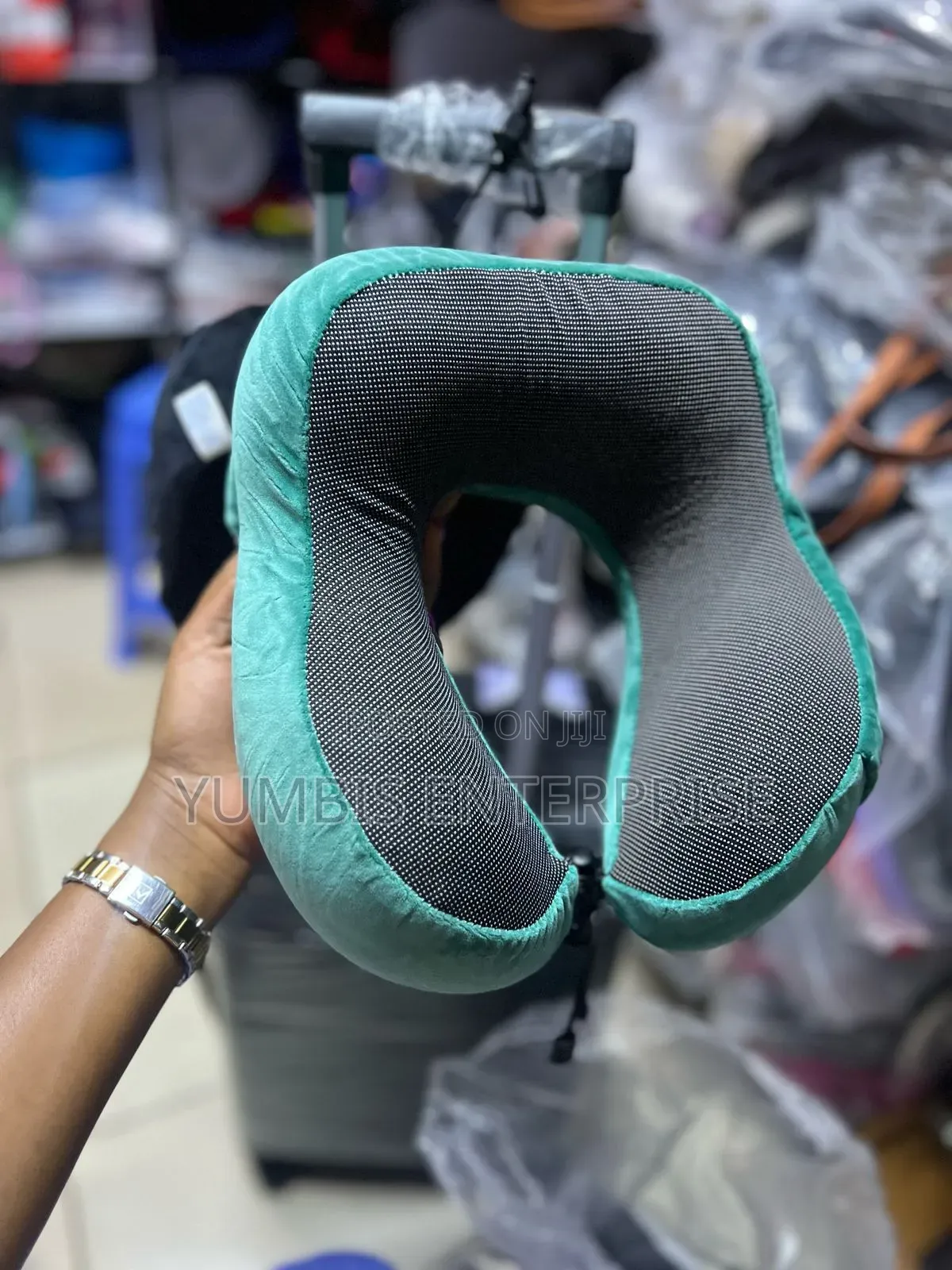Green Black Quality Micro Fibre Neck Pillows at 1000