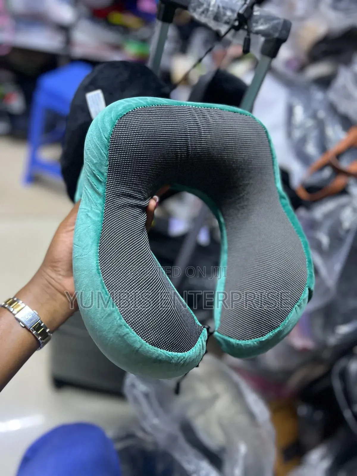 Green Black Quality Micro Fibre Neck Pillows at 1000