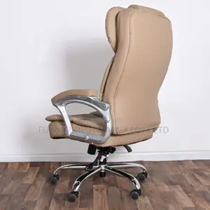 Office Chairs:Prestige Brown Leather Swivel Ergonomic Chair