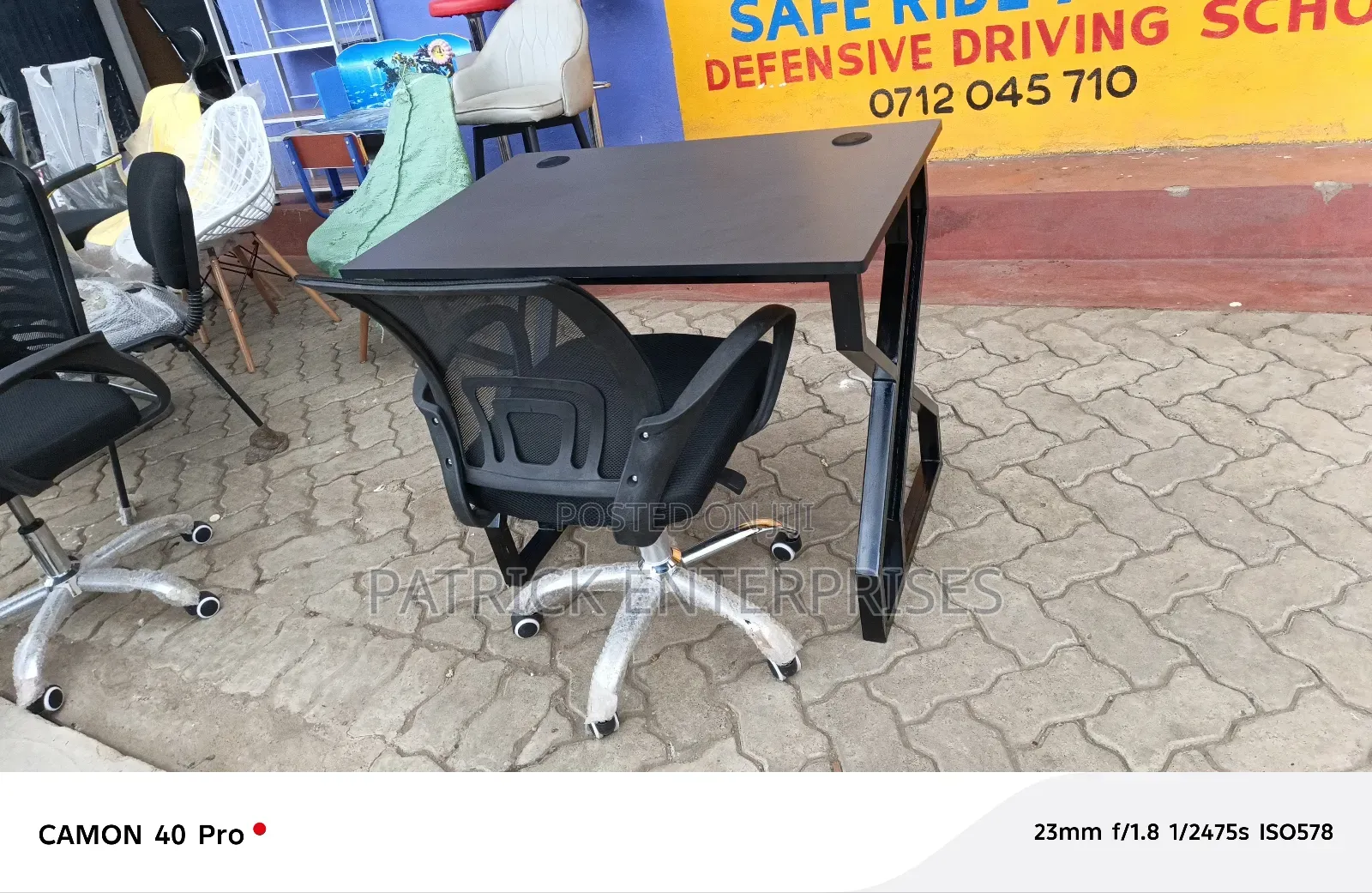 Metallic Office/Home Study Desk+ Study Chair
