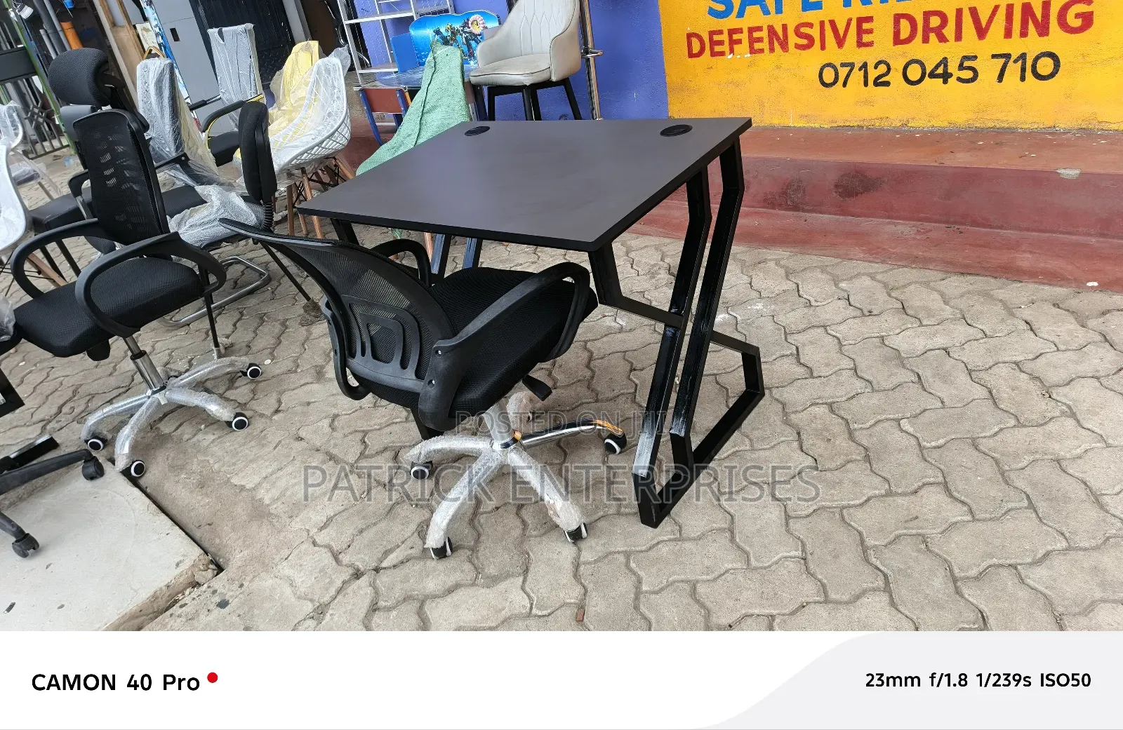 Metallic Office/Home Study Desk+ Study Chair