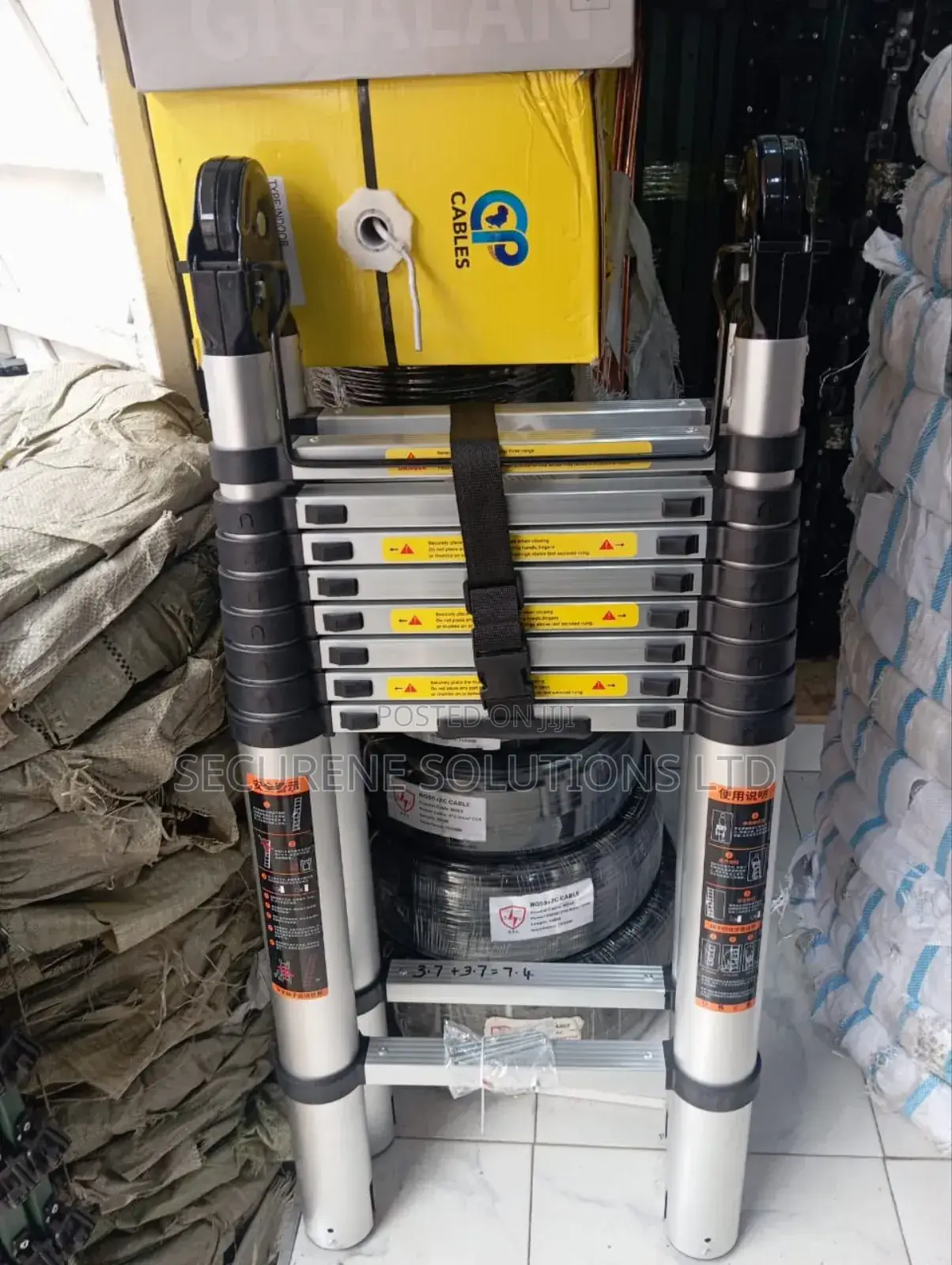 3.7 + 3.7 = 7.4,Folded Camel Double Telescopic Ladder