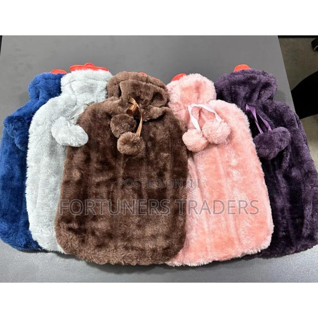 Hot Water Bottle With Fur Fleece Cover