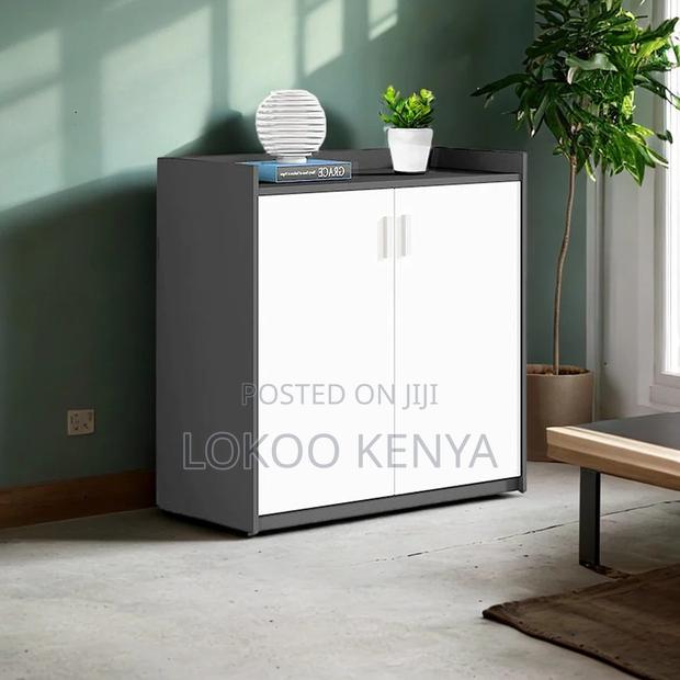 Office Cabinet: 2-Door Wooden Modern Half-Way Office Cabinet