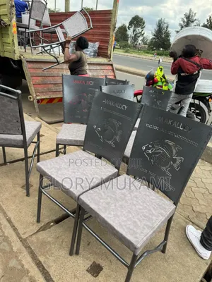 Grey Silver Coated Low Mabati Restaurants Chairs