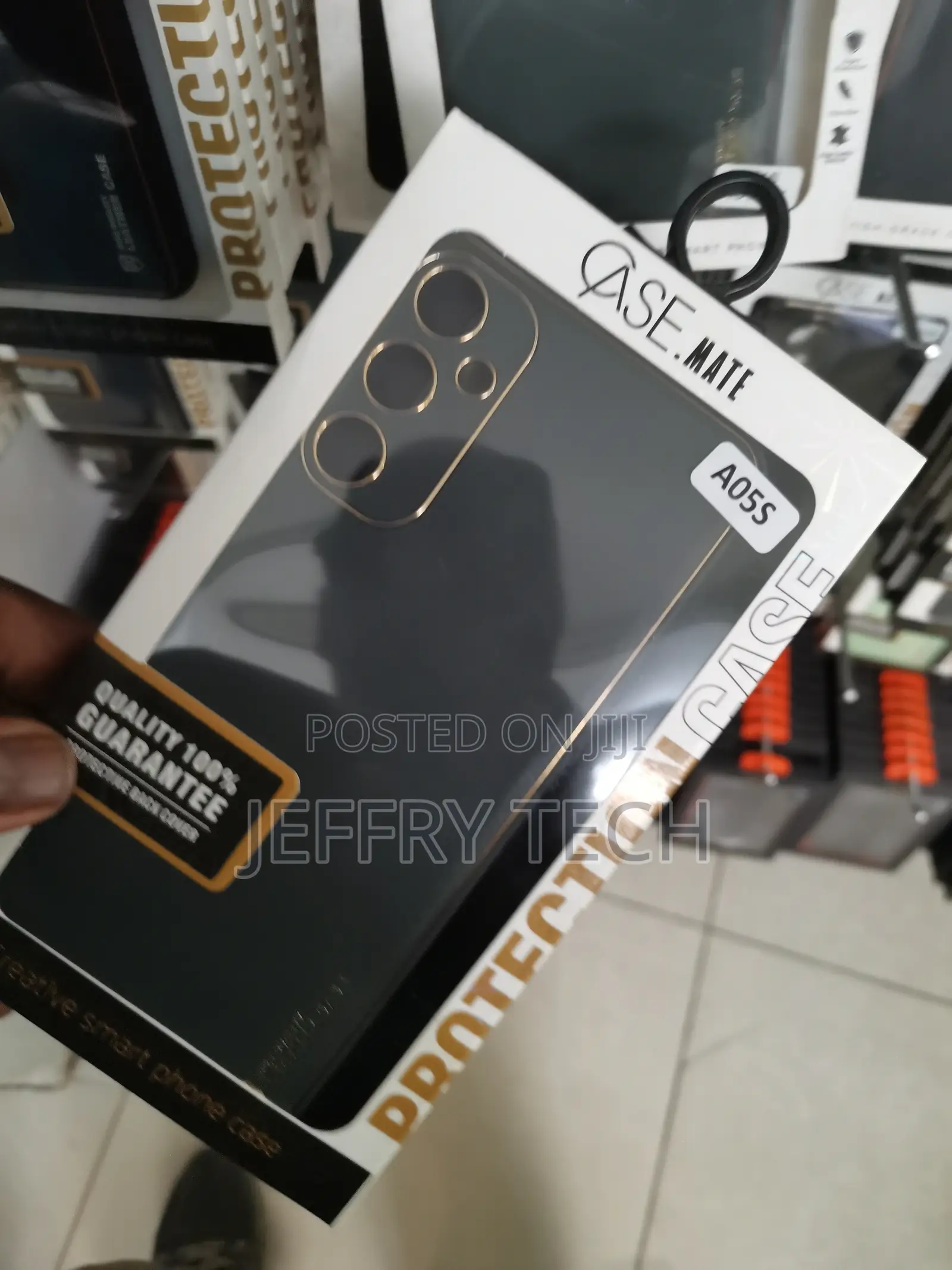 Mantto Pu Leather Case for Galaxy A05s Gold Electroplated