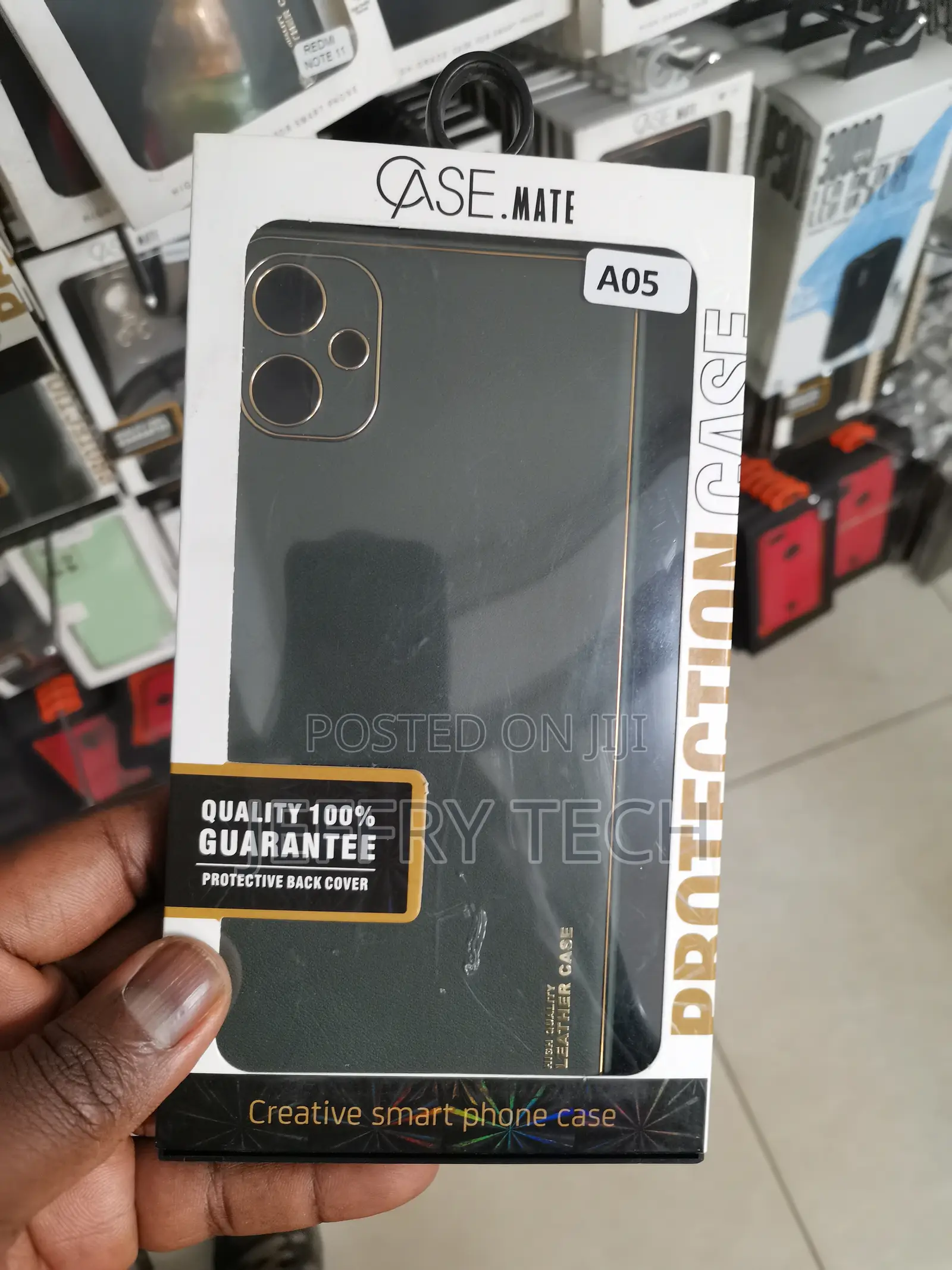 Vaku Galaxy A05 Leather Pattern Gold Electroplated Soft Tpu