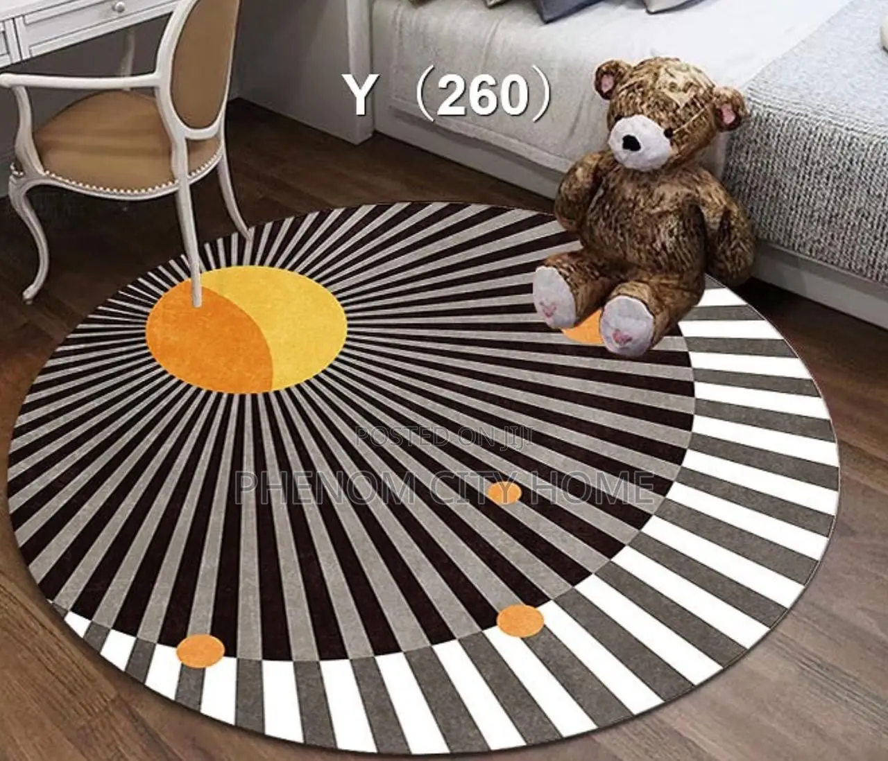 Patterned Round Fleece Antislip Mats