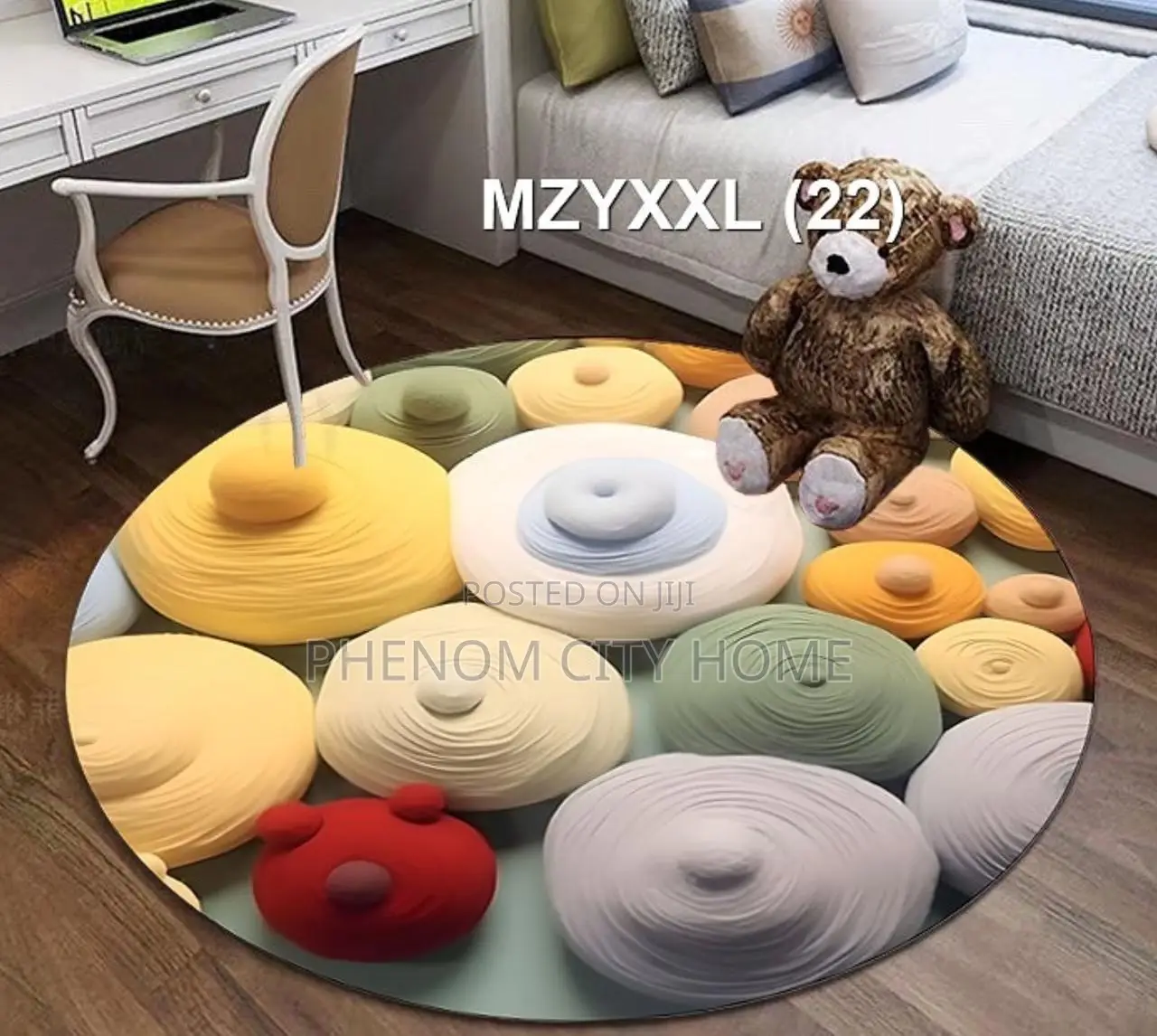 Colorful Round Antislip Fleece Mats/Carpet