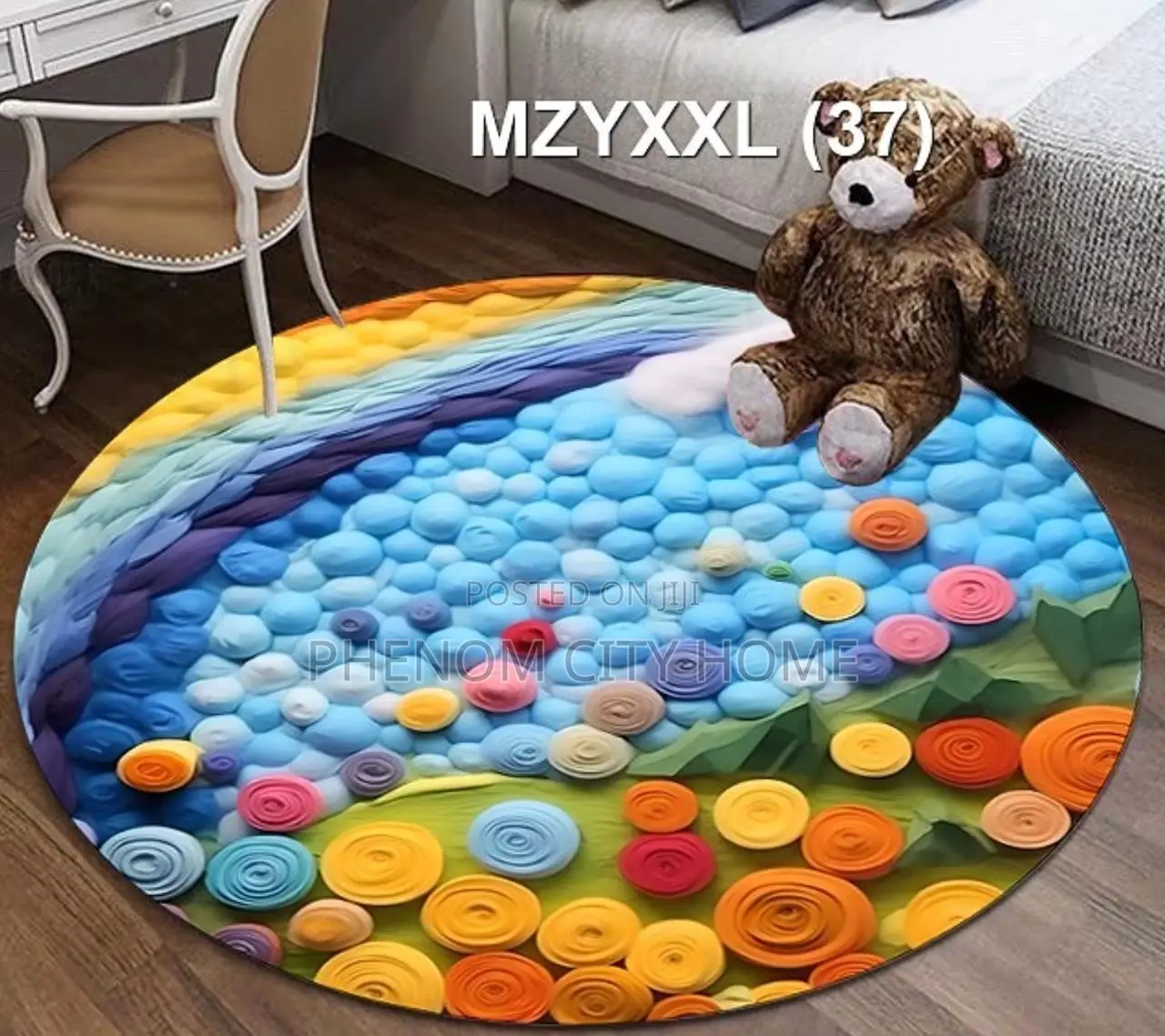 Colorful Round Antislip Fleece Mats/Carpet