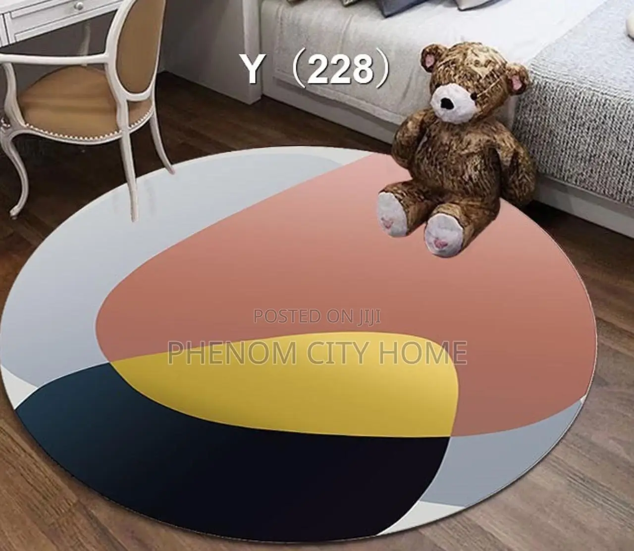 Multicolored Round Fleece Antislip Carpets