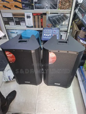 Two Plastic Speakers Plus 4 Channels Mixer