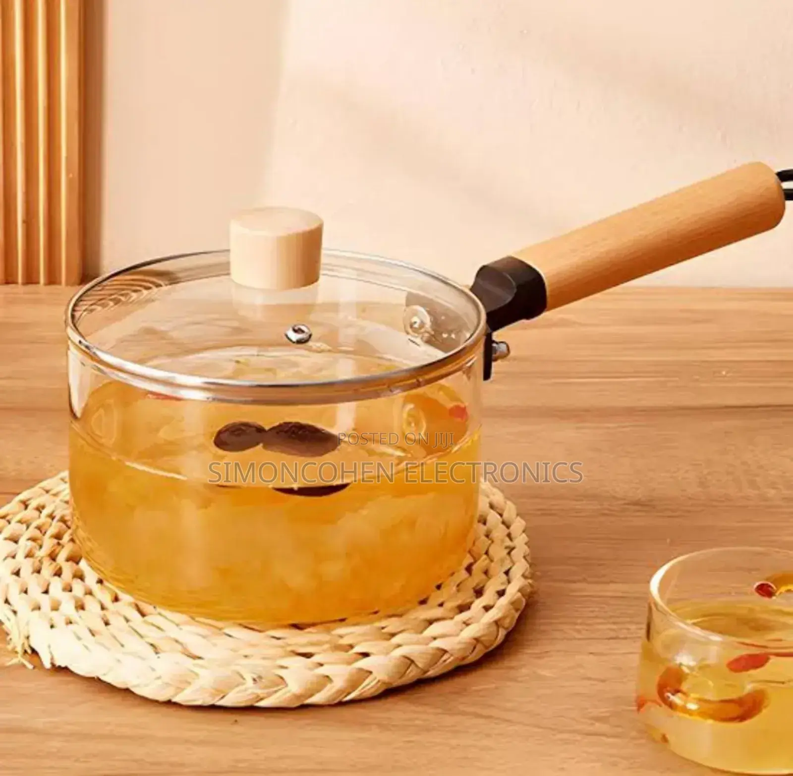 1.8l Boron Heavy Borosilicate Glass Cookware Long Handle