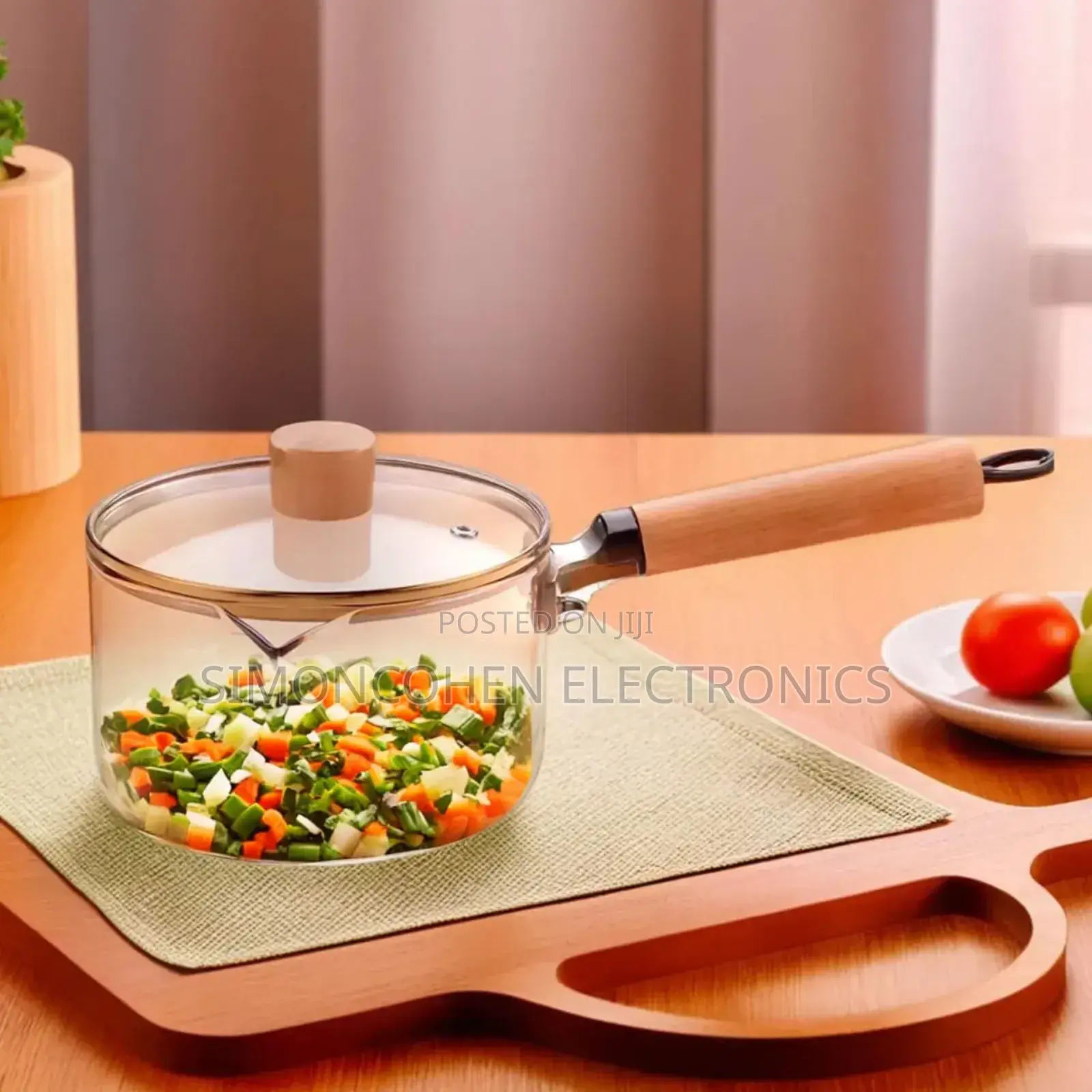 1.8l Boron Heavy Borosilicate Glass Cookware Long Handle