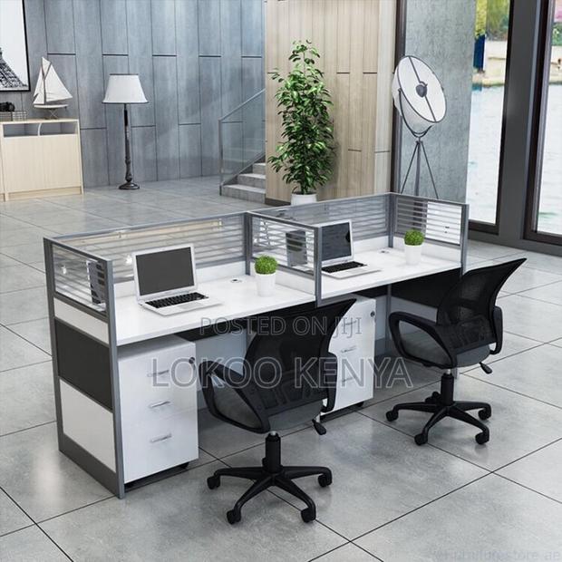 Office Desk : 2-Personnel Employee Office Workstation