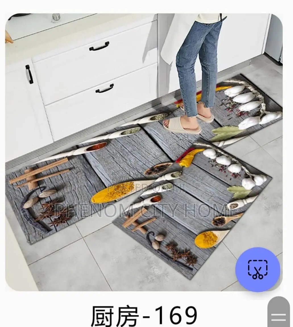 Durable Kitchen Mats Set With Rubber Bottom