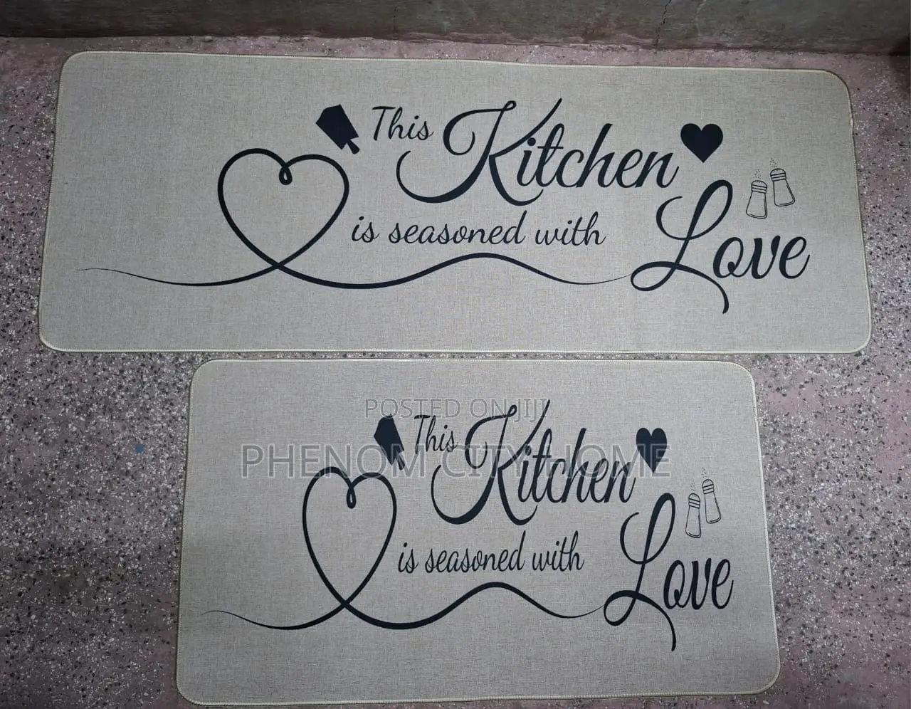 Durable Kitchen Mats Set With Rubber Bottom