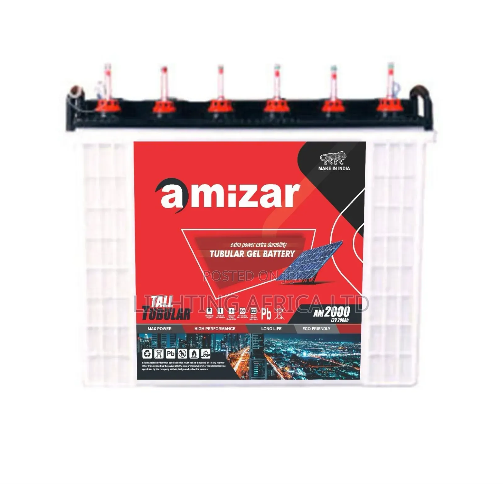 Amizar 220ah Gel Tubular Solar Battery Heavy Duty