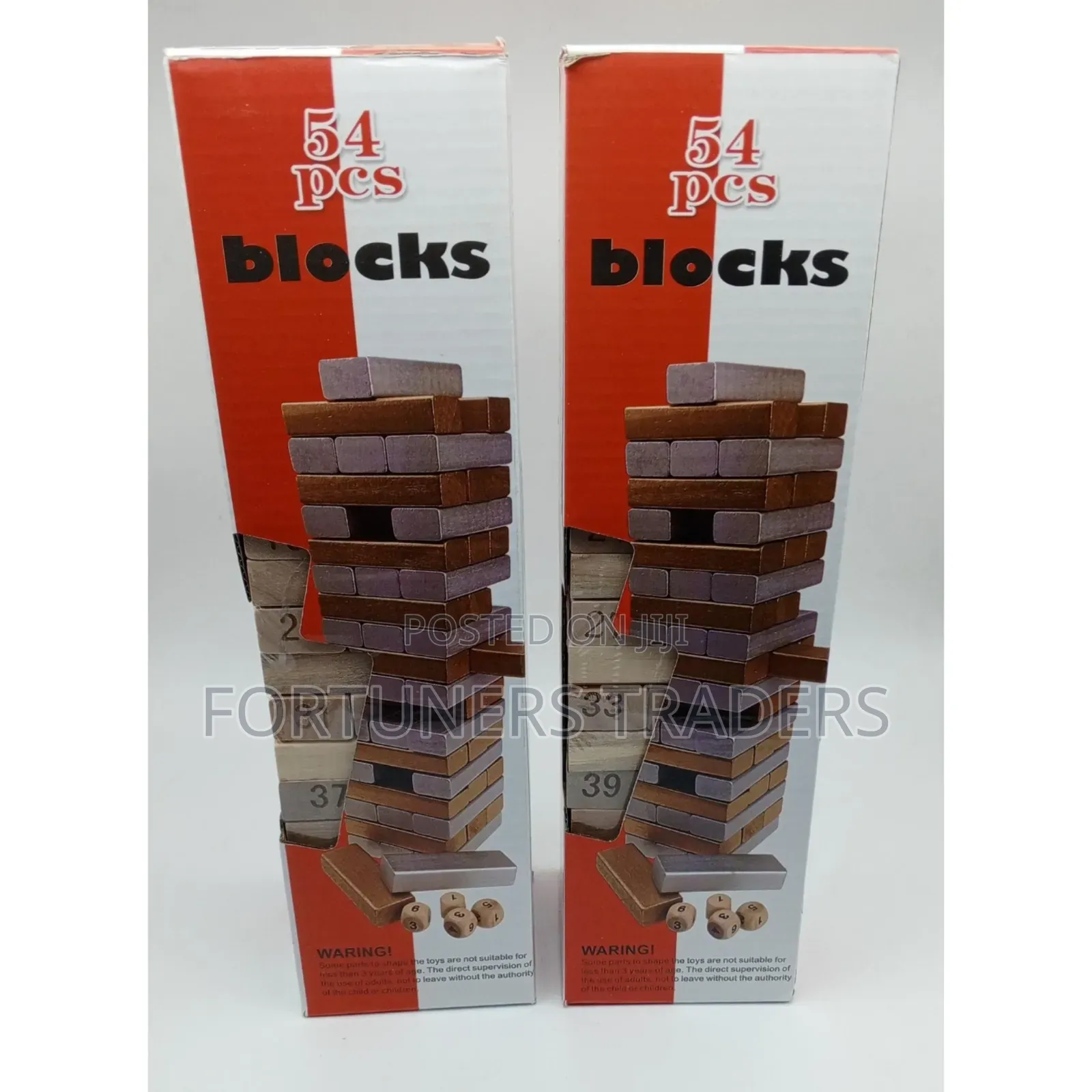 54pcs Wooden Jenga Block Game for Adults and Kids