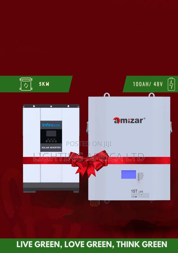5kva - 48v Hybrid Inverter (100a Mppt) - 5.12kwh - 48v Lithium Battery