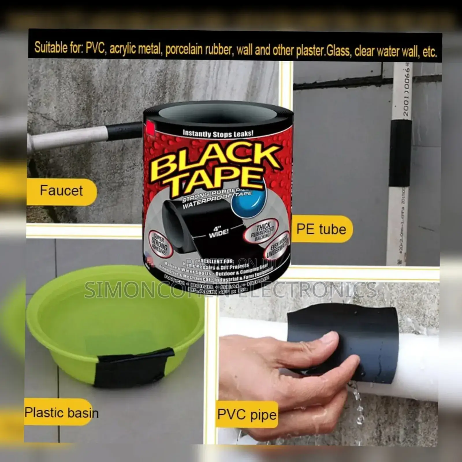 Rubberised Black Flex Tape