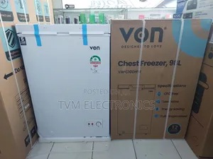 Von Vafc10dhw Chest Freezer, 98l - White