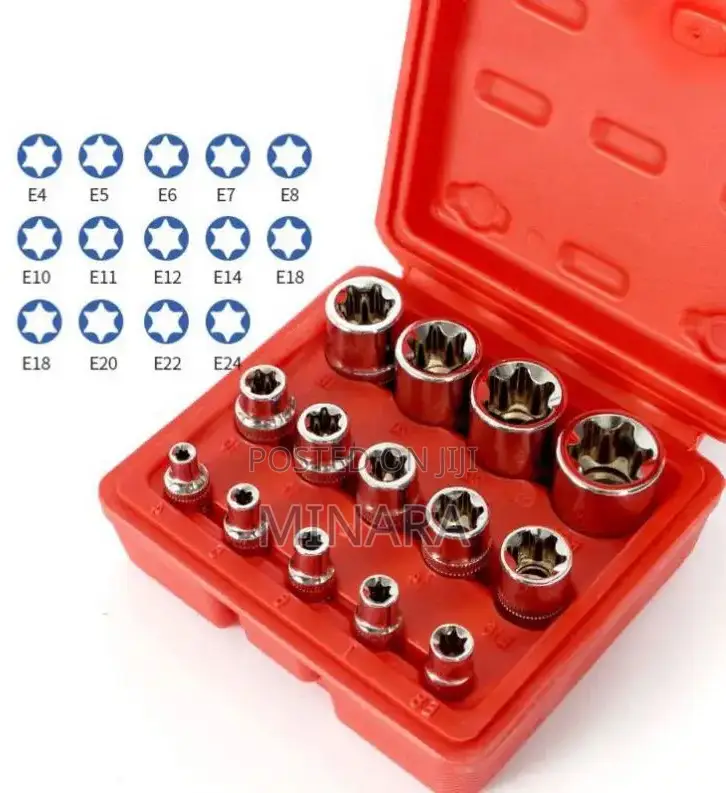 14 PCS Female E Star Torx Socket Set E4-E24, E-Torx