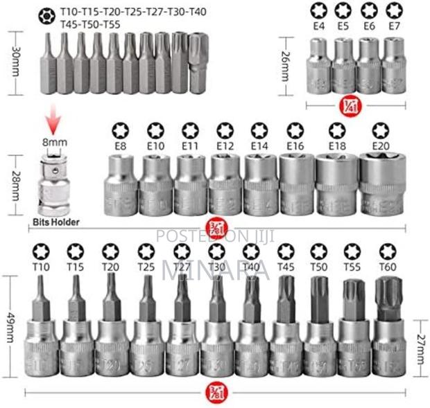 34 PCS Torx Bit Socket Set - thumbnail 2