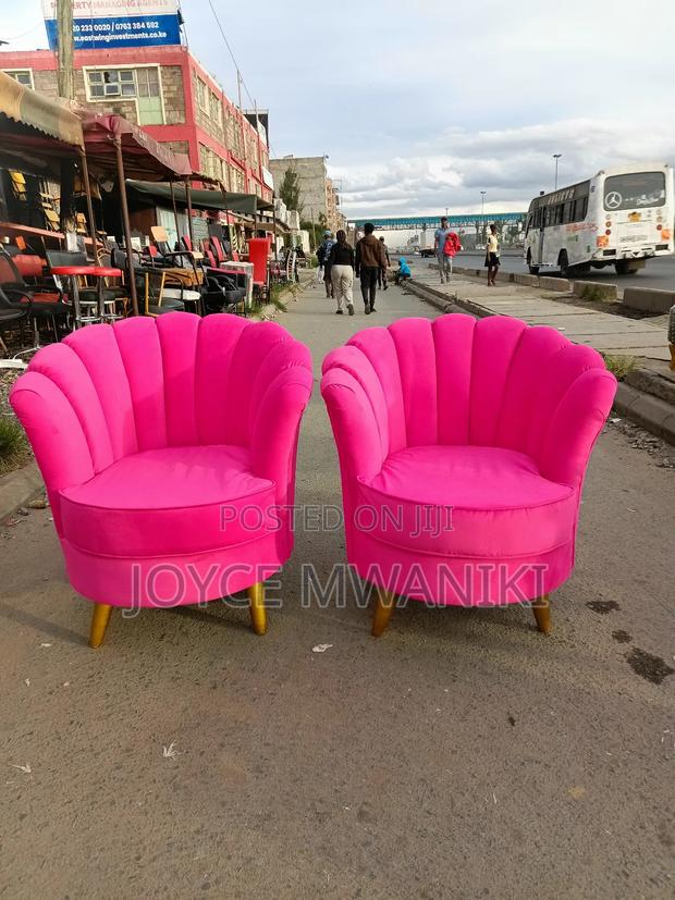 2 Pieces Single Sofa Sets, or Pedicure Seats, Hot Pink - thumbnail 2