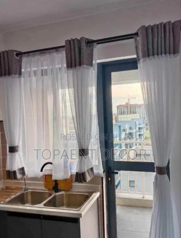 Kitchen Blended Door and Window Eyelates Curtains