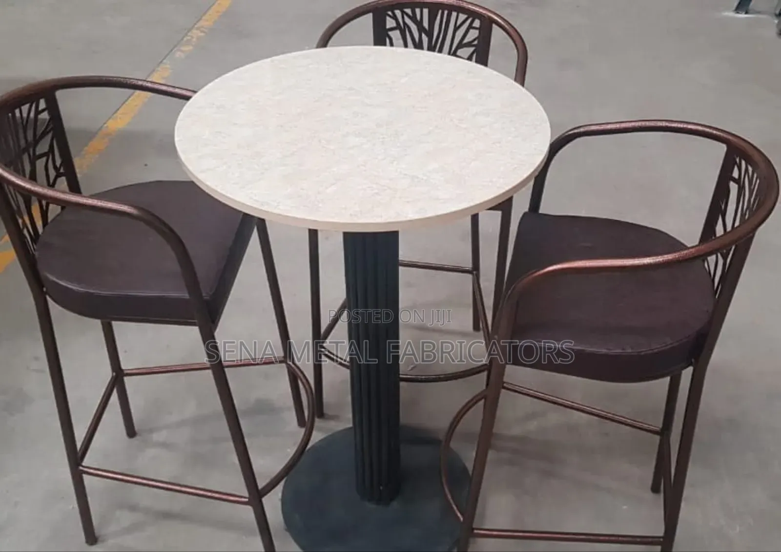 Metallic Bar and Counter Stools With Powder-Coating Finish.