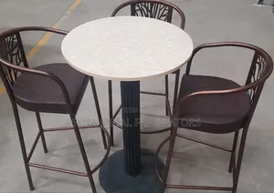 Metallic Bar and Counter Stools With Powder-Coating Finish.