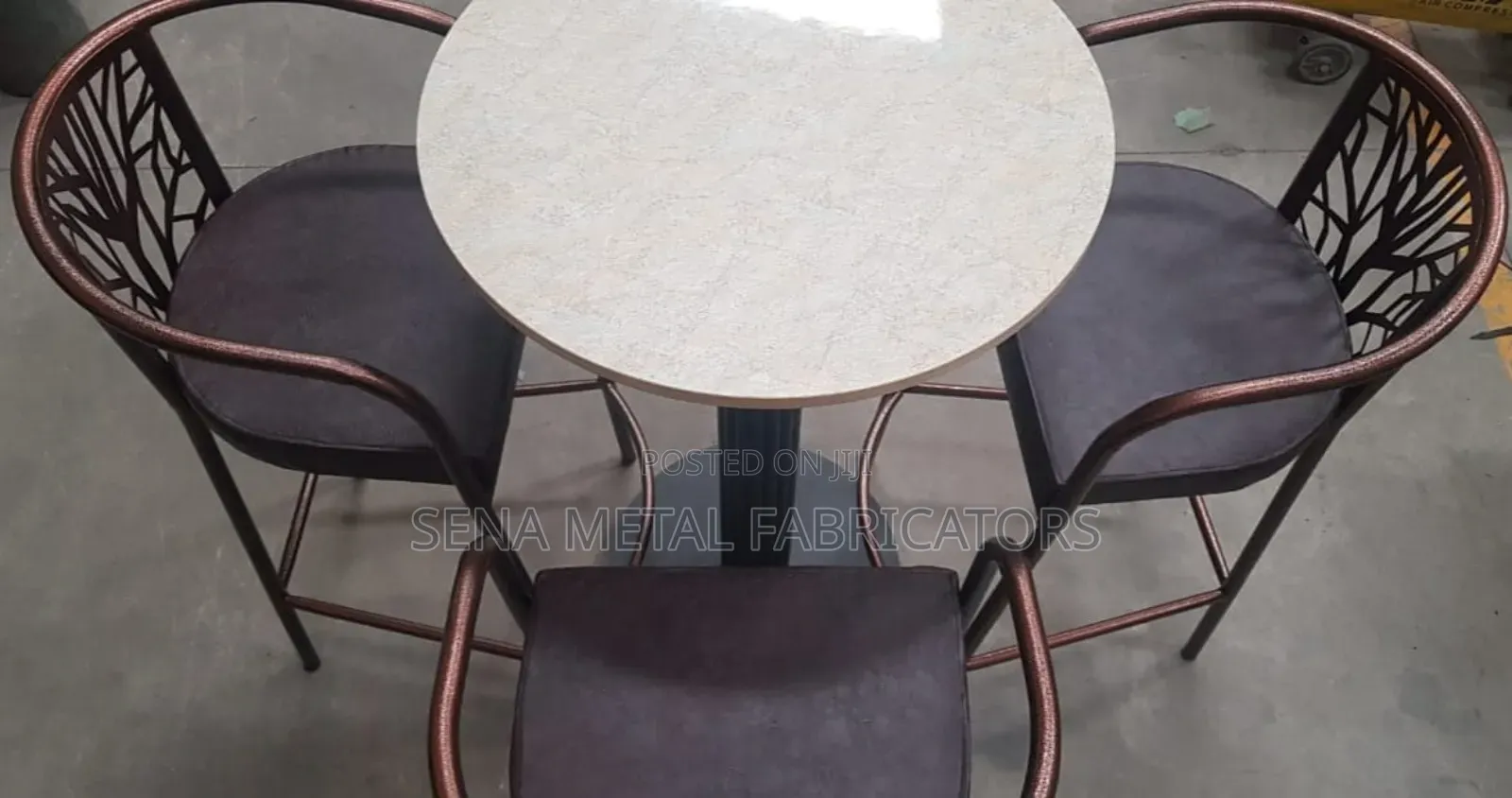 Metallic Bar and Counter Stools With Powder-Coating Finish.