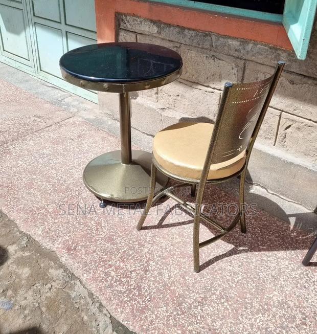 Restaurant Table With Black Marble Top. - thumbnail 2